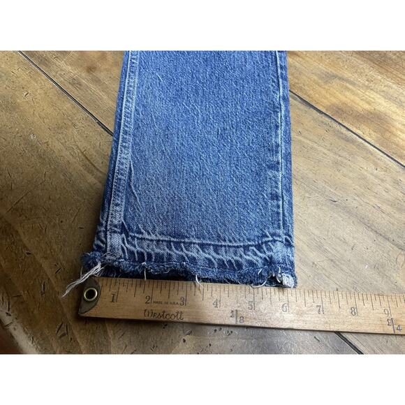We The Free People Jeans Womens 29 Straight Distressed Boho Hippie Raw Hem - Picture 10 of 11